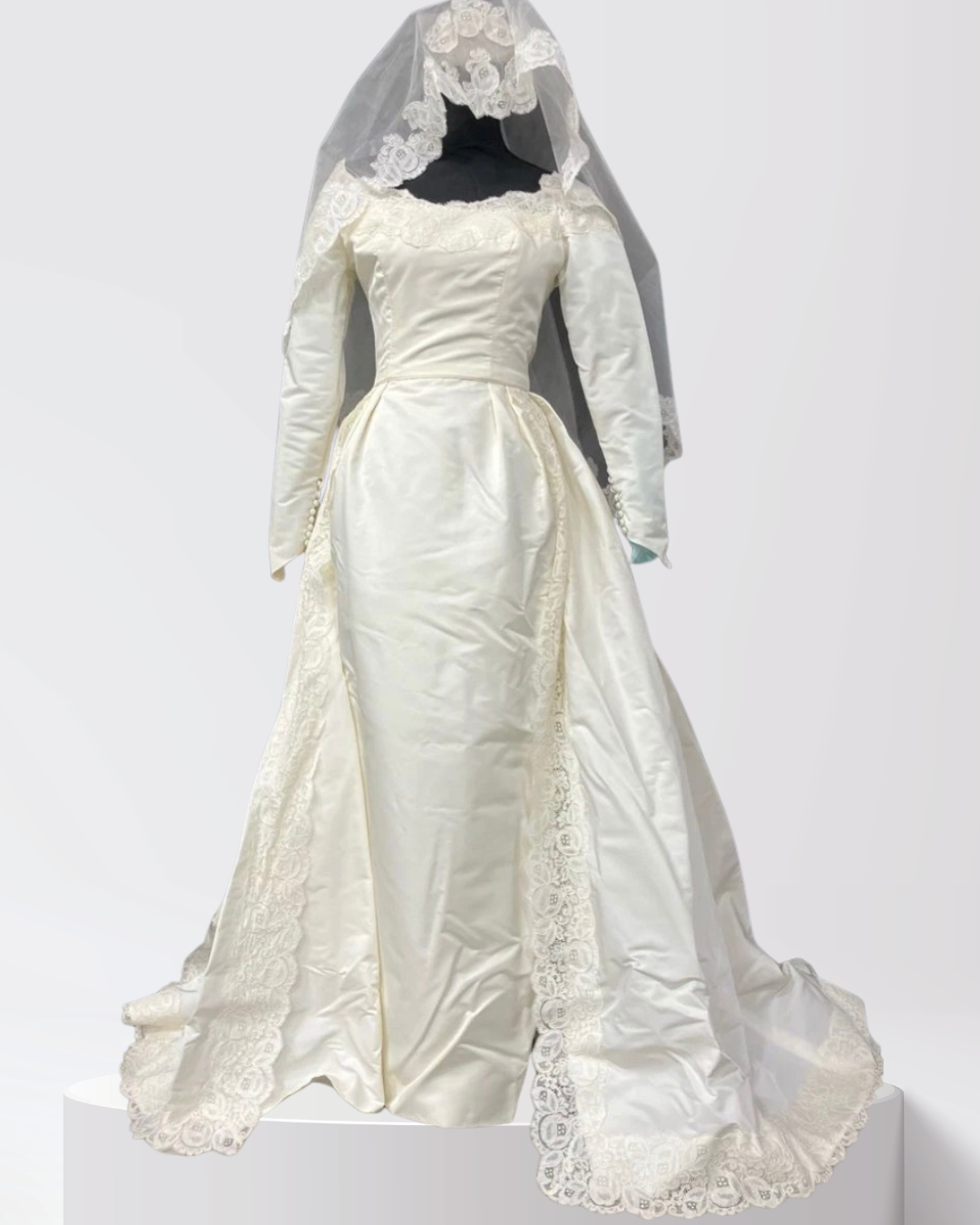 Eleanor — 1990s Satin & Lace Wedding Gown