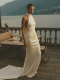 Bonnie — Boat-Neck Column Gown