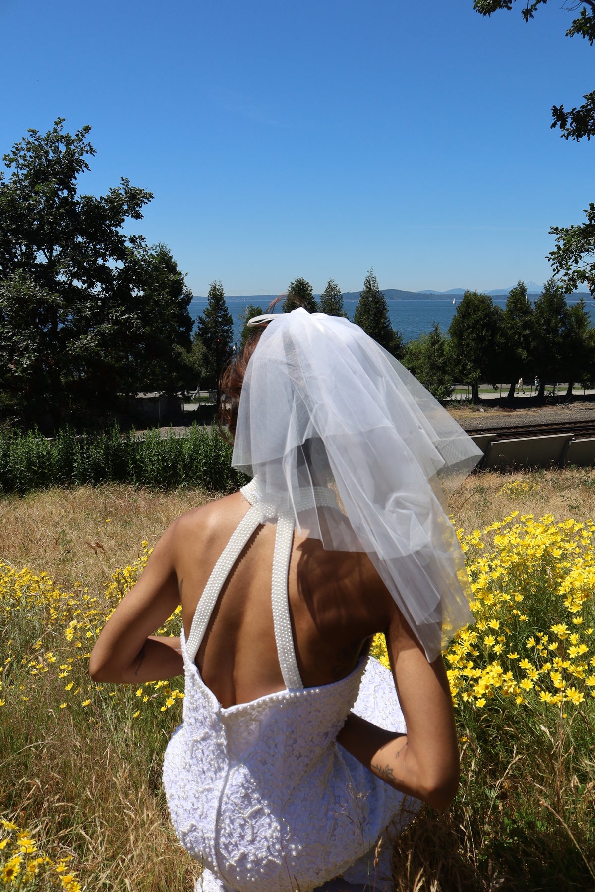 Waverly — Satin Bow Two-Tier Veil