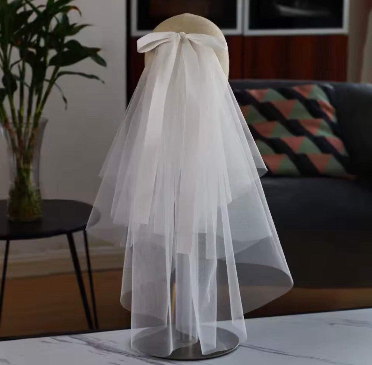 Waverly — Satin Bow Two-Tier Veil