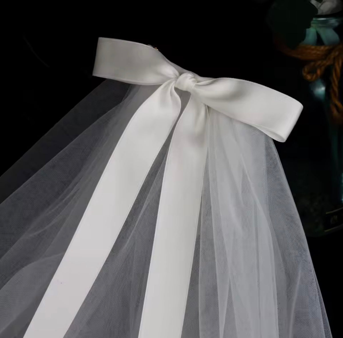 Waverly — Satin Bow Two-Tier Veil