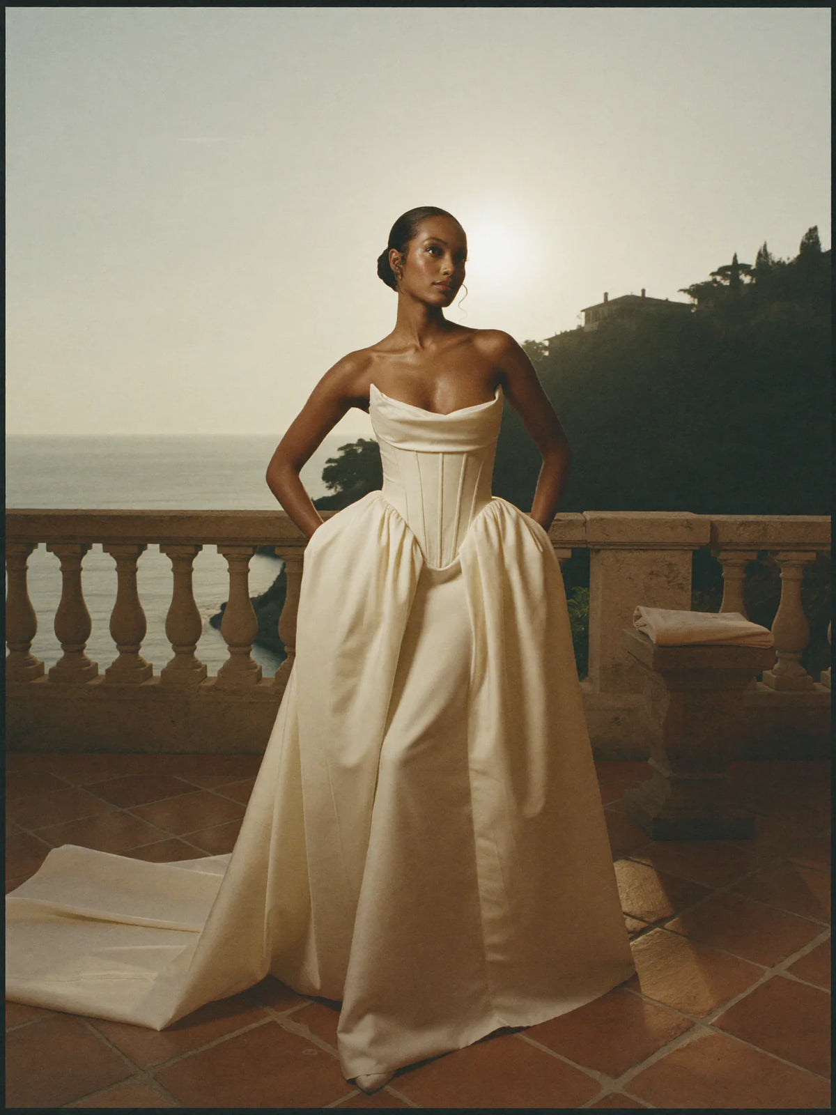 Luna — Boat Neckline Corset Ballgown