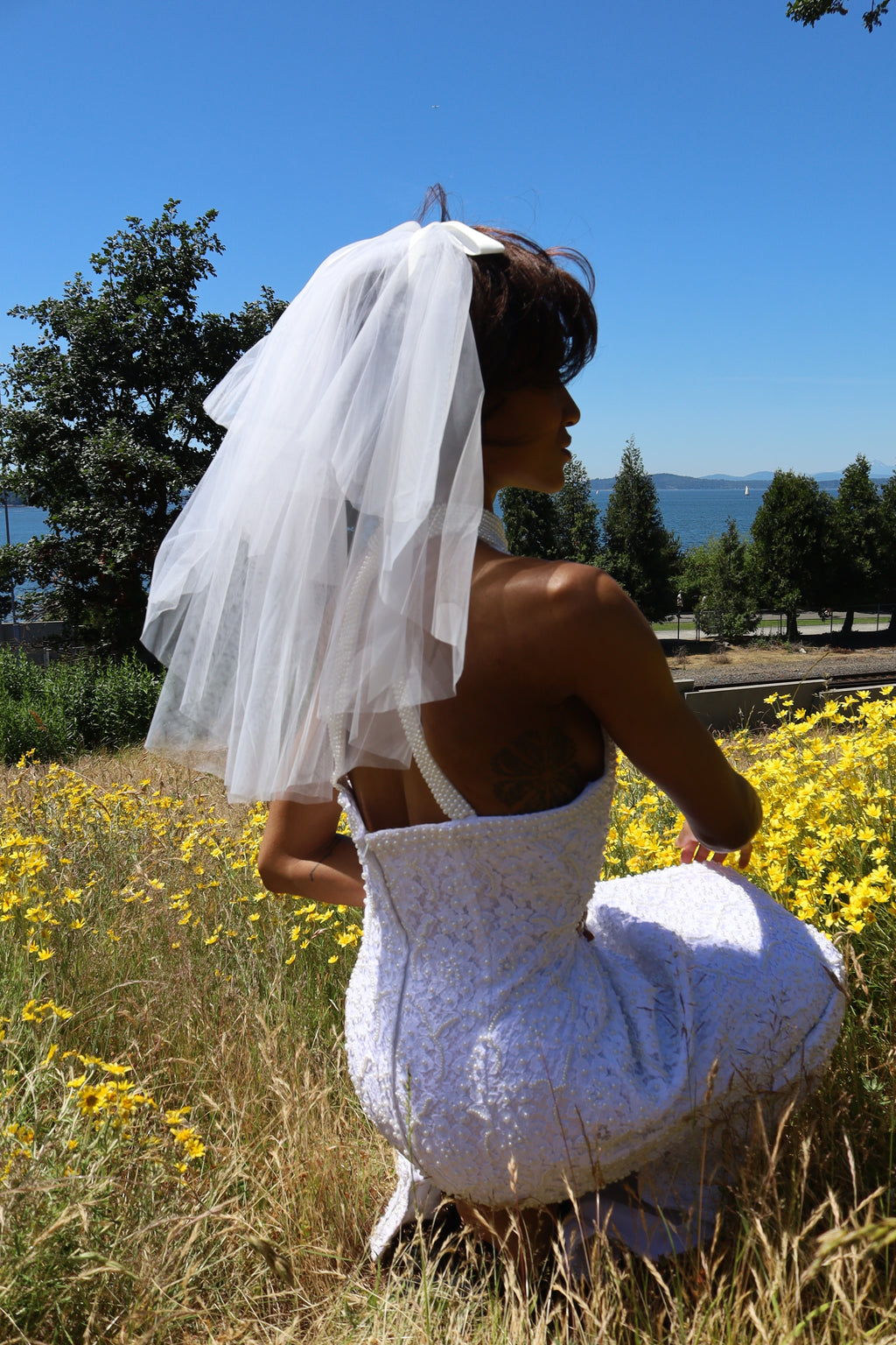 Waverly — Satin Bow Two-Tier Veil