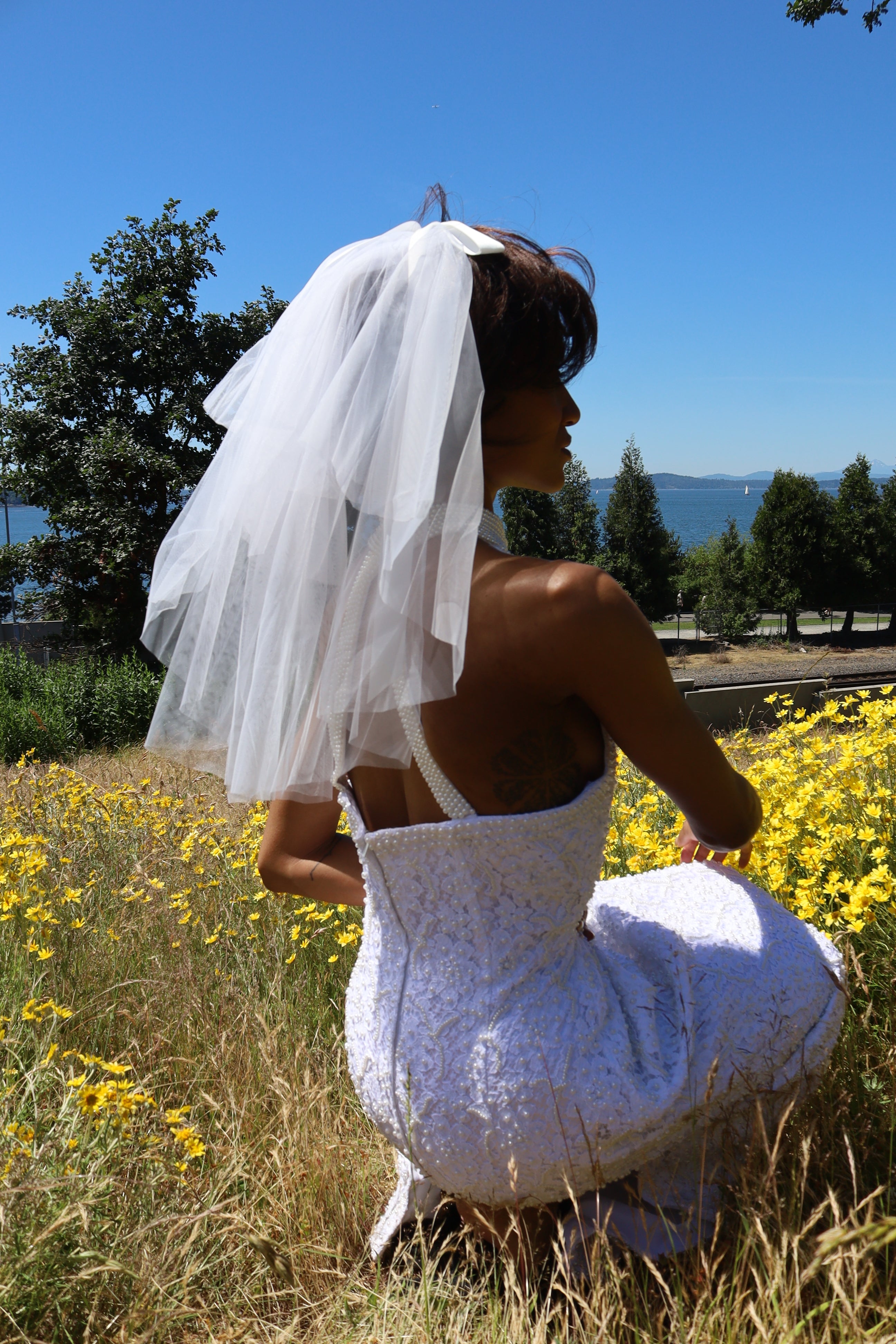 Waverly — Satin Bow Two-Tier Veil